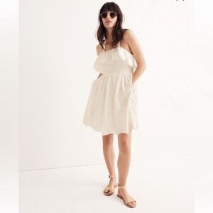 Madewell Embroidered White Mini Dress size 6